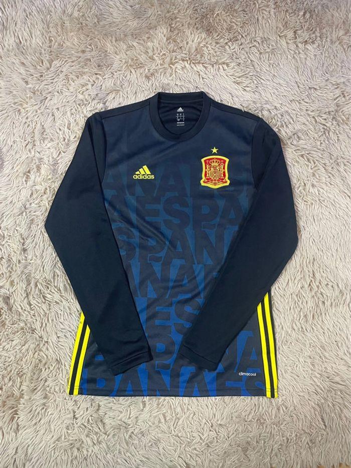 Maillot adidas espagne manches longues taille S pre-match entrainement échauffement 2015 - photo numéro 1