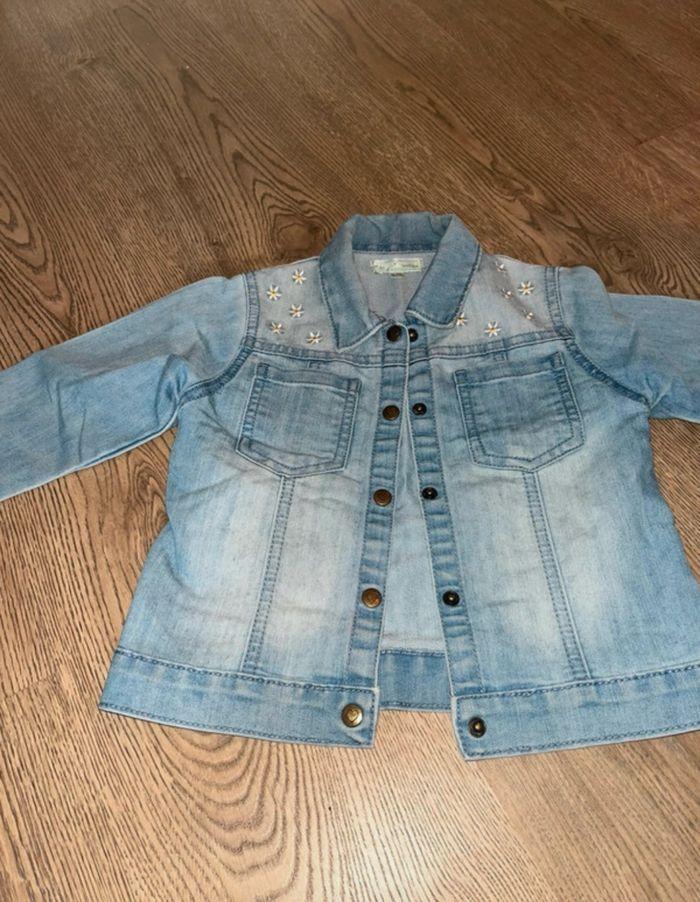 Petite veste en jean bleu clair effet délavé - photo numéro 1