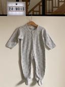 Pyjama léger en coton 1 pièce gris chiné et pomme 🍏 - 24 Mois