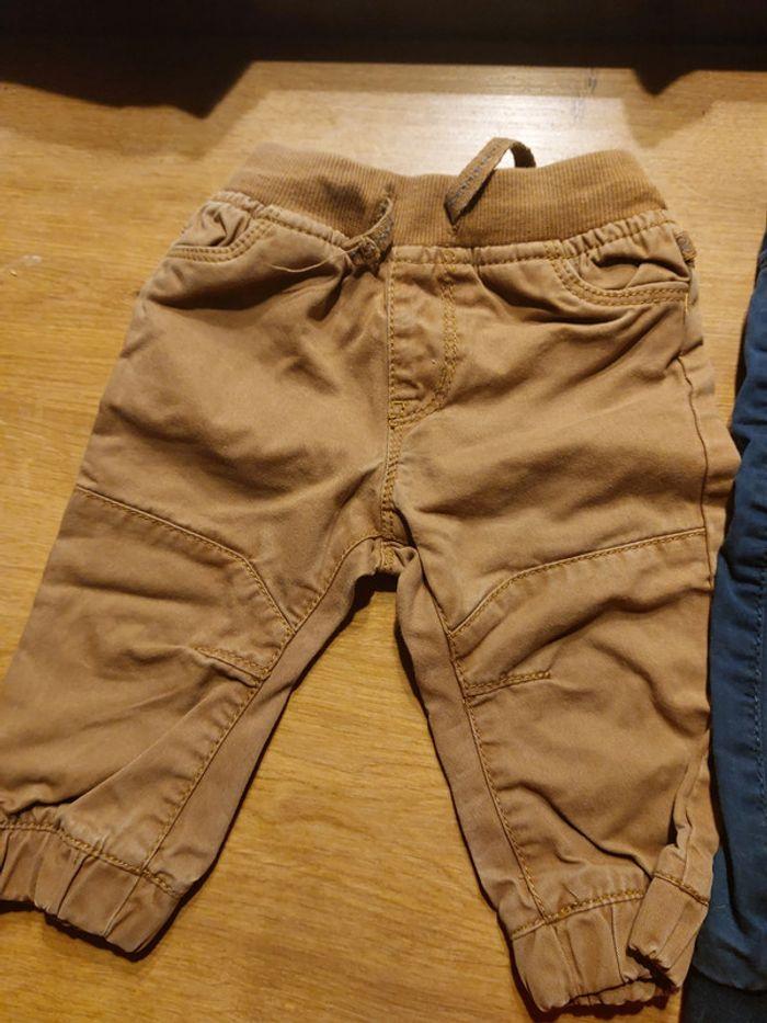 lot de 4 pantalon 6 mois beige marron marine - photo numéro 4