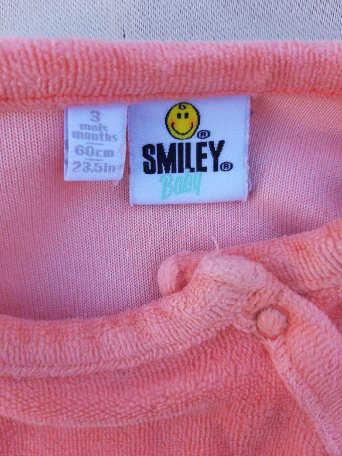 pyjama velours fille orange - smiley - 3 mois - photo numéro 3