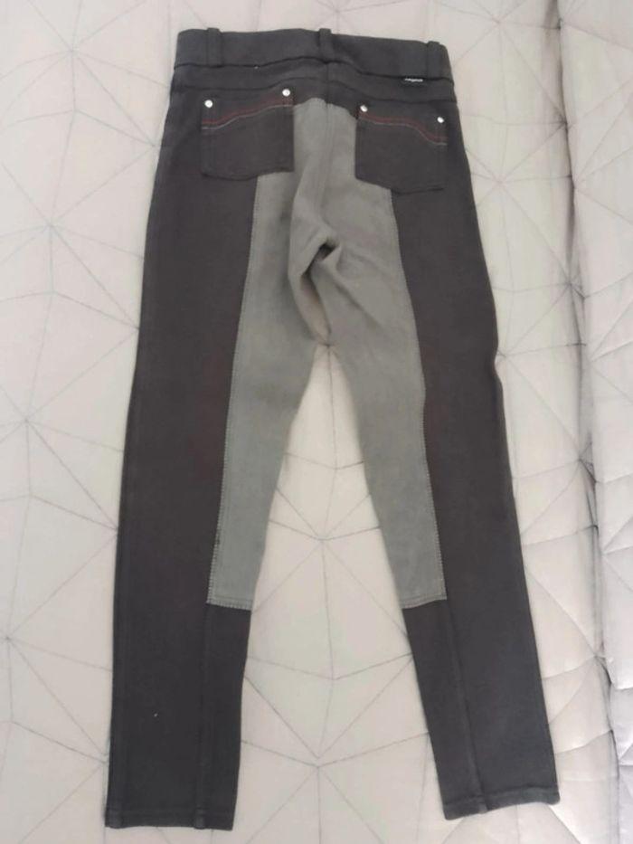 Pantalon d'équitation Décathlon fouganza noir et gris, taille 10 ans - photo numéro 1