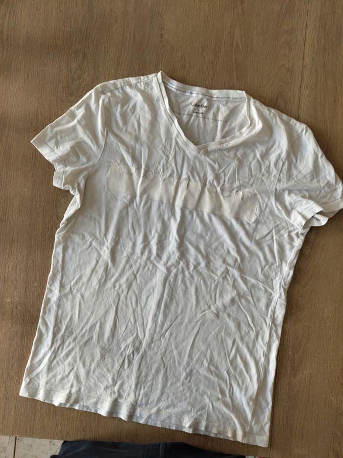 Tee-shirt Calvin Klein blanc taille s - photo numéro 1