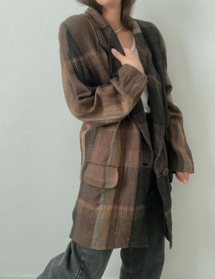 Oversized blazer mi long style retro - photo numéro 7