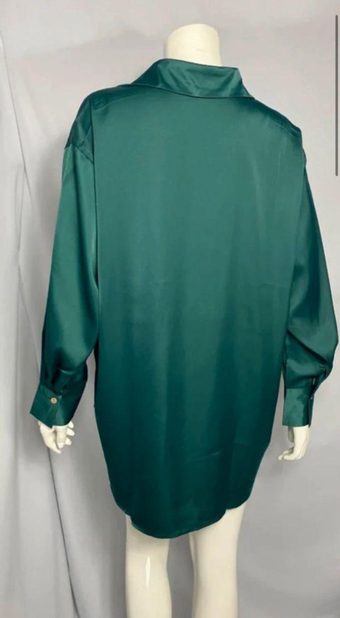 Chemise longue asymétrique vert émeraude - photo numéro 2