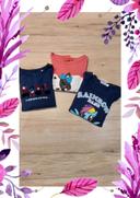 Lot 3 tee-shirts fantaisie manches longues fille 4 ans