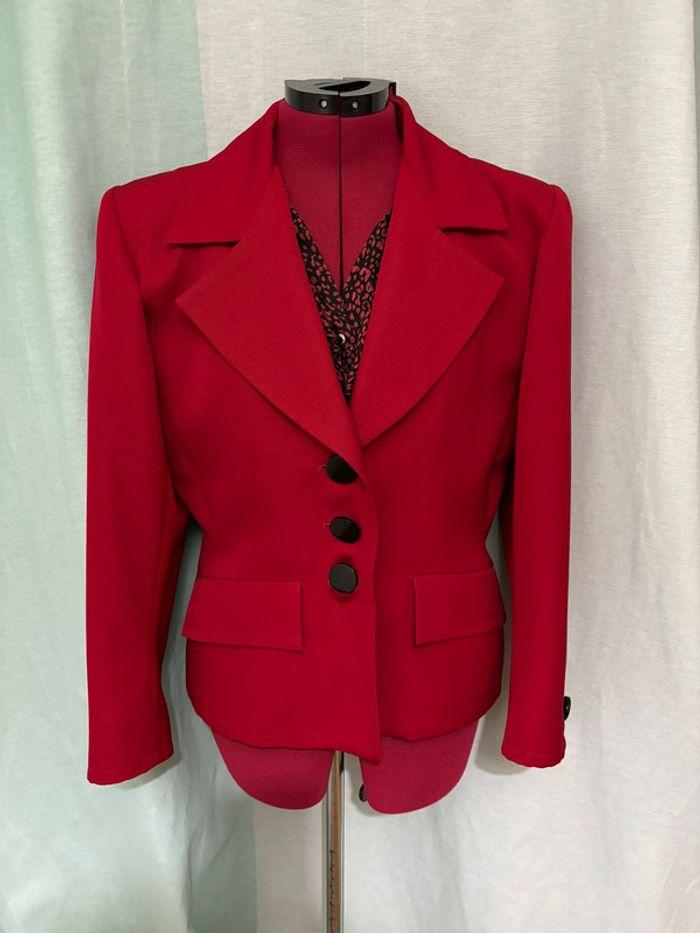 Veste blazer vintage 80's Yves Saint Laurent rouge - photo numéro 1