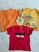 Lot 3 tee shirt manches courtes bébé 6 mois