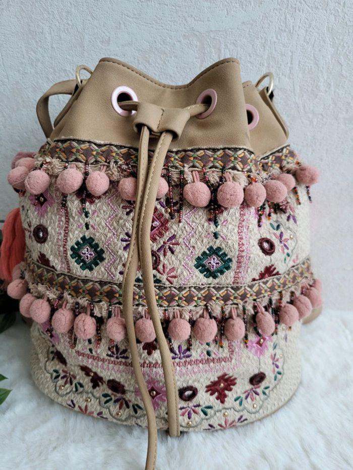 Sac bourse bohème beige multicolore parfois - photo numéro 2