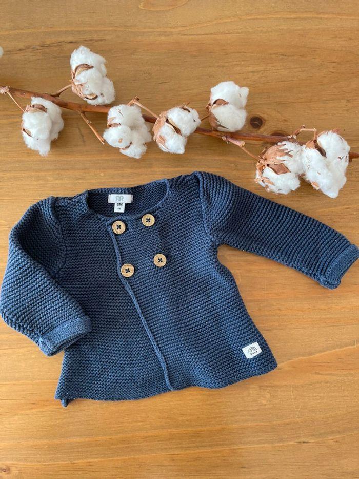 Gilet bébé 1 mois bleu nuit La Redoute - photo numéro 1