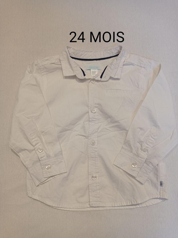 Chemise neuve blanche obaibi/Okaïdi 24 mois garçon - photo numéro 1