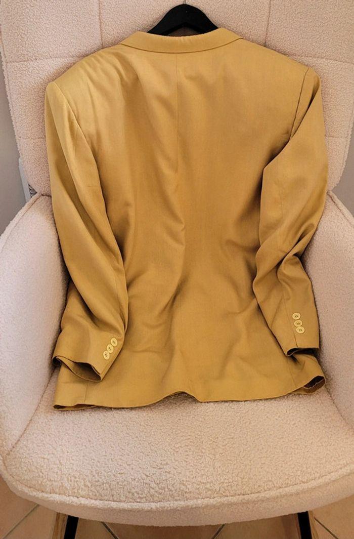 Veste costume Blazer épaulettes jaune ocre Vintage - photo numéro 4