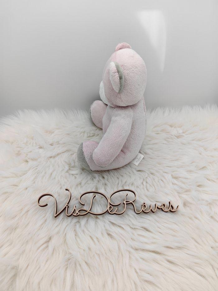 Doudou ours  Musti Mustela Rose et gris - photo numéro 2