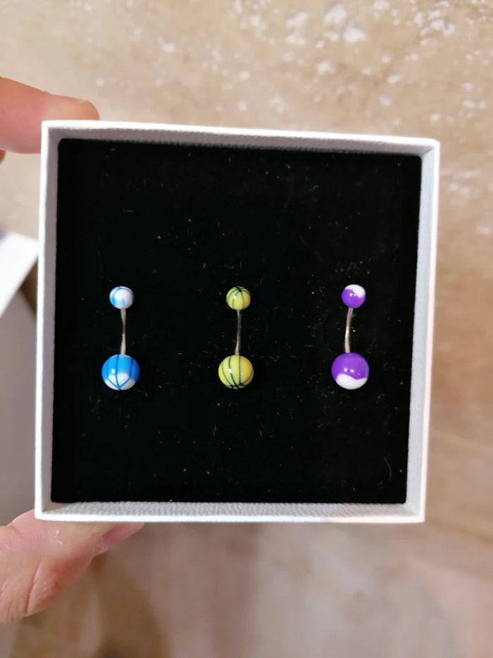 Lot de 3 piercing nombril