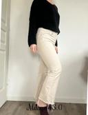 Jean flare 7/8ème beige Mango – Moderne et féminin, taille 38 (M), très bon état 💖