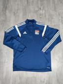 Pull Half Zip Olympique Lyonnais 2014 Bleu Marine Logo Brodé Taille L Homme