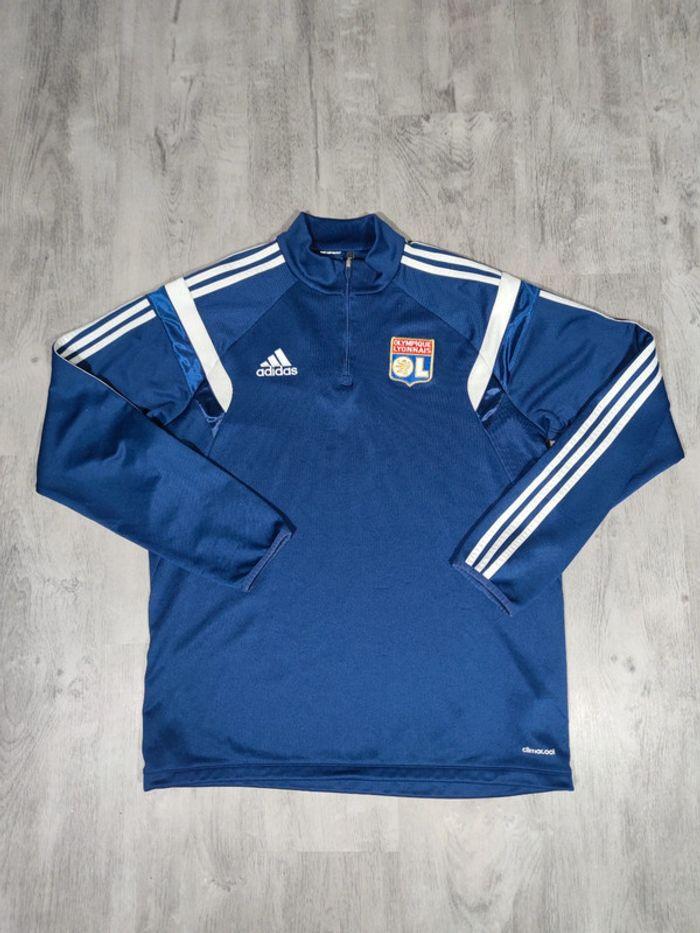 Pull Half Zip Olympique Lyonnais 2014 Bleu Marine Logo Brodé Taille L Homme - photo numéro 1