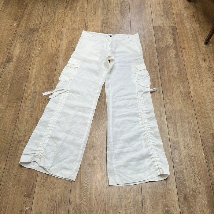 Pantalon Desigual cargo taille 40 en lin baggy - photo numéro 3