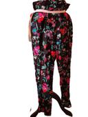 Pantalon noir léger  fleuri Yessica Taille 40