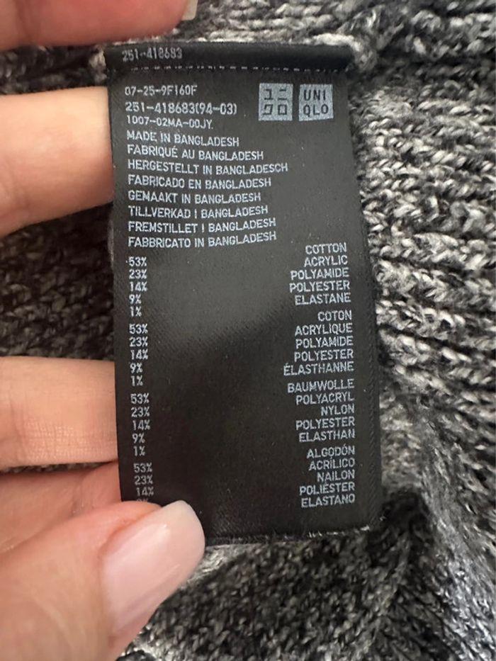 Pull moucheté gris et noir Uniqlo T36 S - photo numéro 9