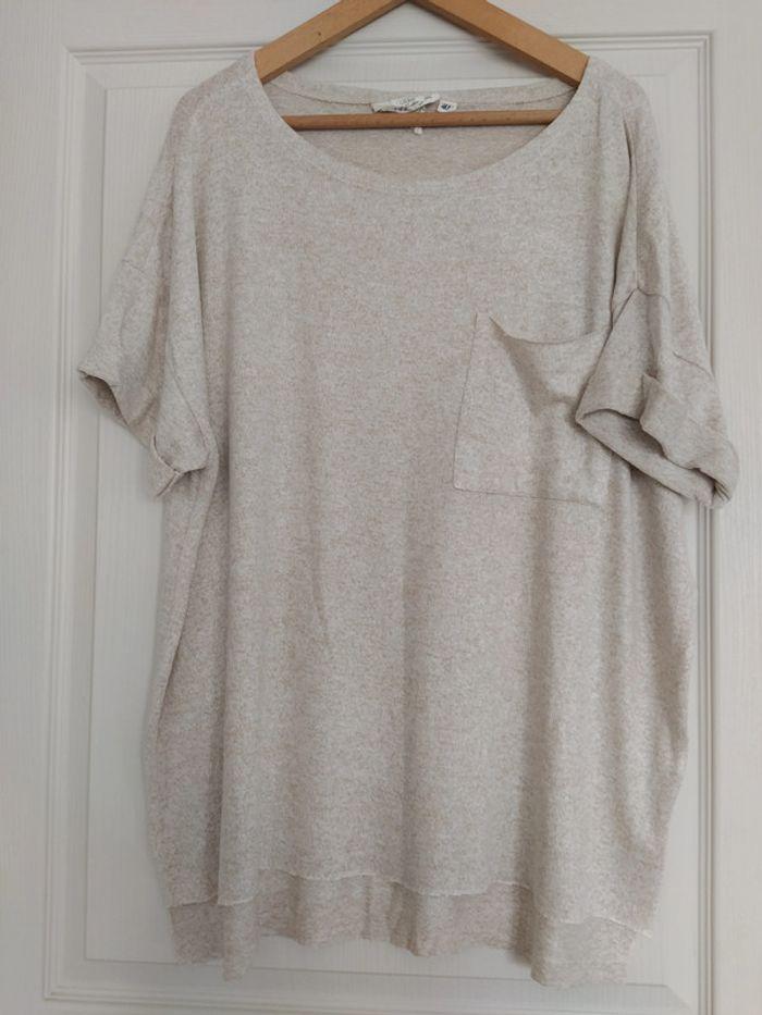 pull beige manches courtes h&m