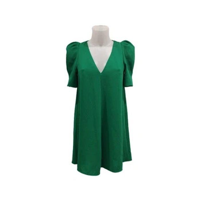 Robe tunique verte manches courtes bouffantes - Zara - T xs - photo numéro 1