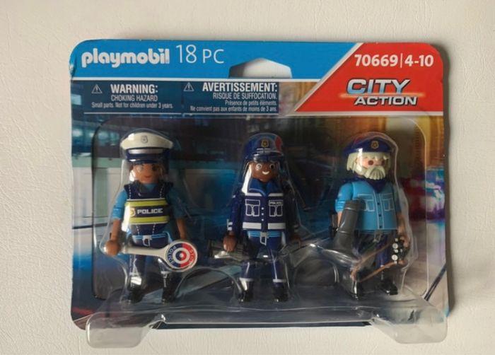 3 personnages police playmobil city action - photo numéro 1