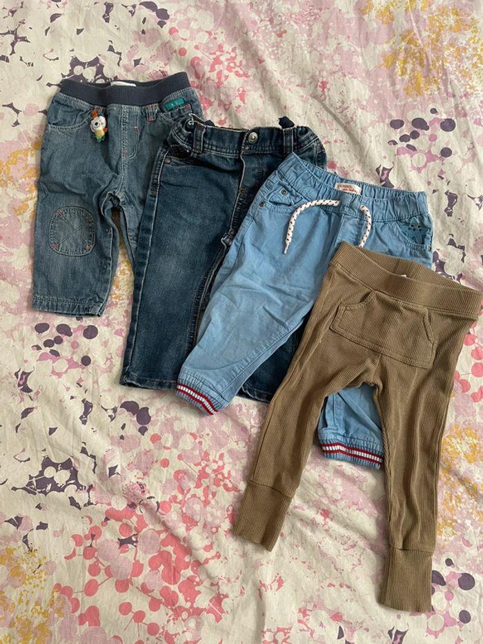 Lot de quatre pantalons neuf mois legging bébé garçon - photo numéro 1