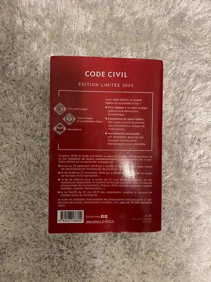 Code Civil Édition 2020 - photo numéro 2