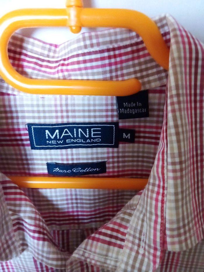 Chemise manches courtes à carreaux rouges et beiges Maine New England taille M - photo numéro 5