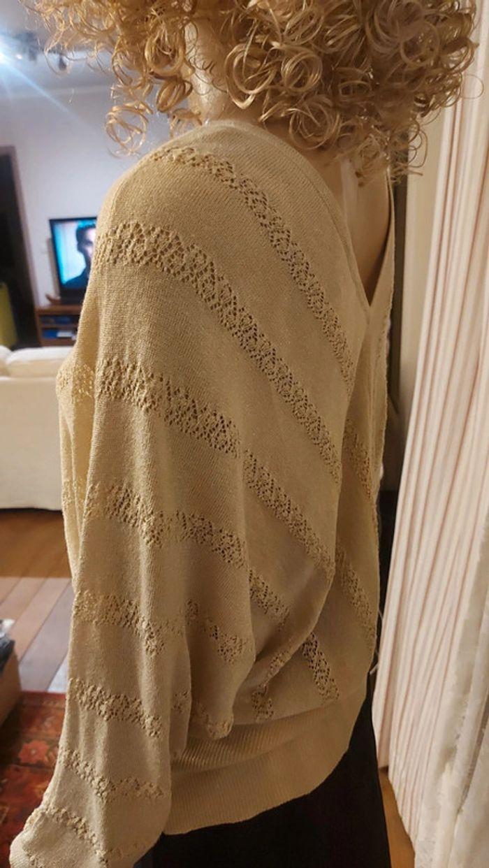 Pull Versia beige doré  taille L - photo numéro 6