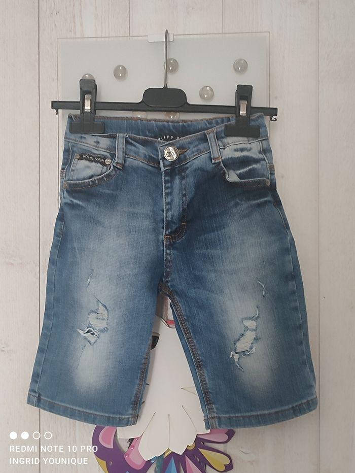 Ensemble short en jeans et tee shirt kaki taille 6 ans - photo numéro 5