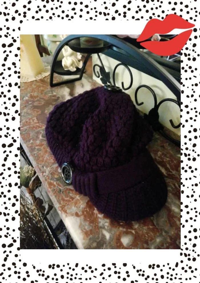 Casquette bonnet hiver violet 100% acrylique - photo numéro 10