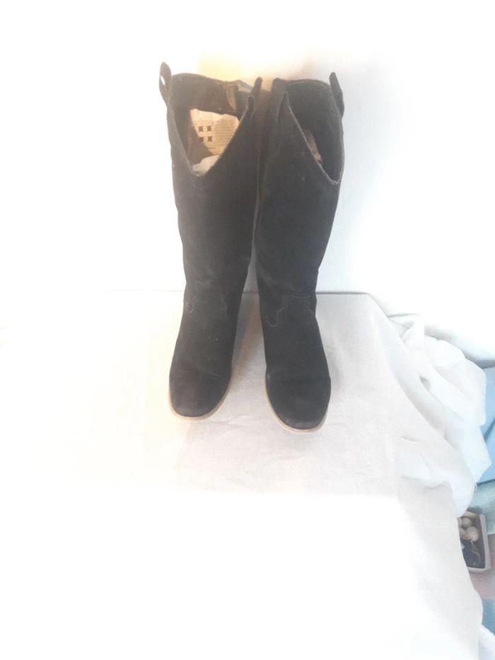 Bottes hautes tombantes Arian taille 41 noir daim - photo numéro 3