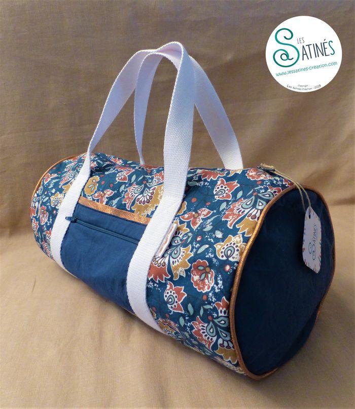 Sac polochon Fleuri denim - sac de voyage, de sport - photo numéro 2