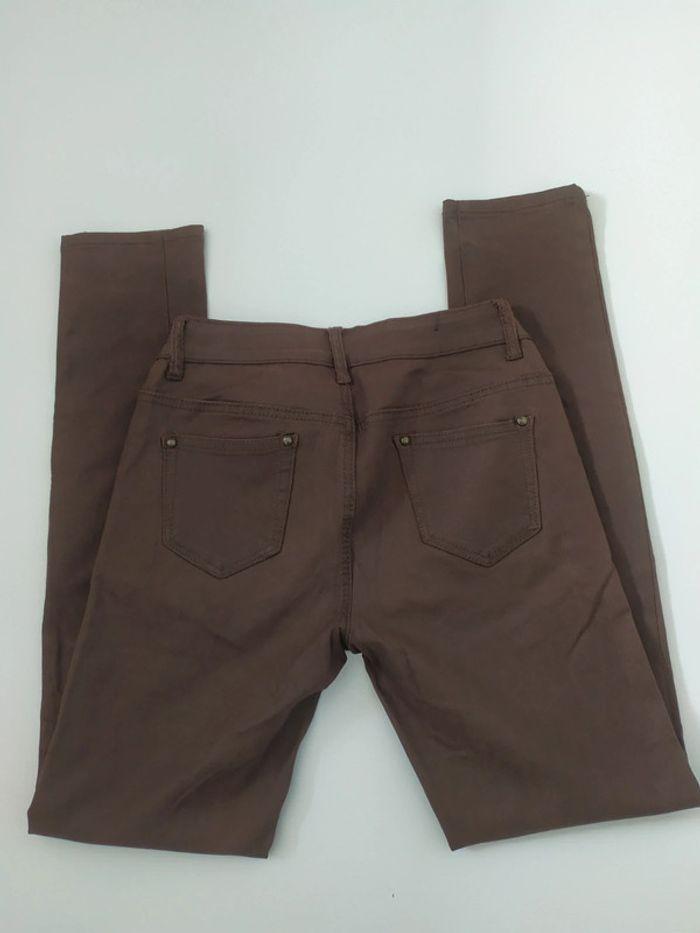 Pantalon marron effet huilé - photo numéro 3