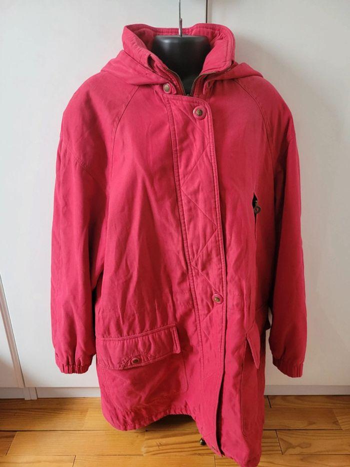 Manteau parka longue rouge fuschia taille 38 / M - photo numéro 1