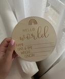 Disque en bois annonce de naissance