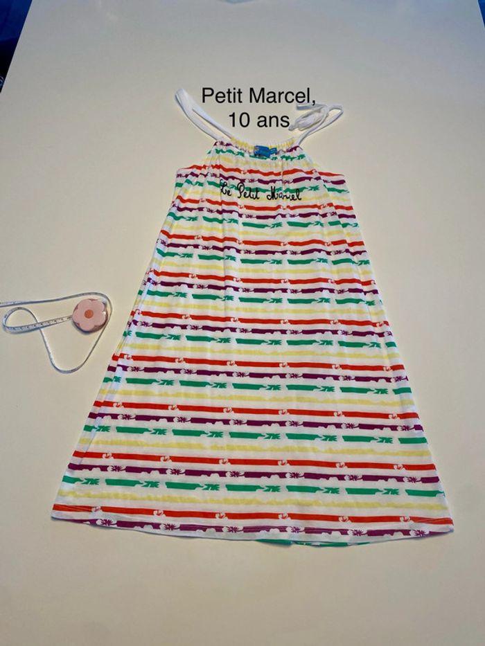 Robe plage neuve Petit Marcel rayée 10 ans - photo numéro 1