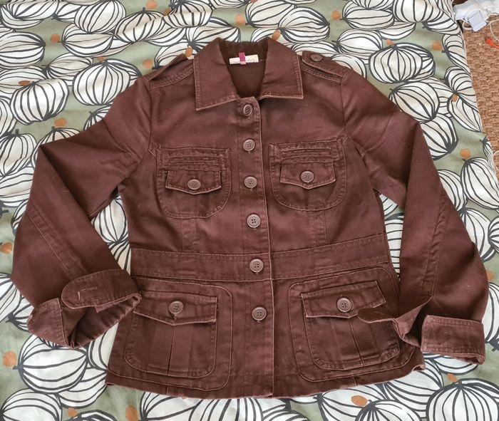 Veste en jean marron cintrée pour femme taille S - photo numéro 1