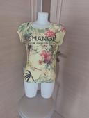 Tee-shirt floral jaune