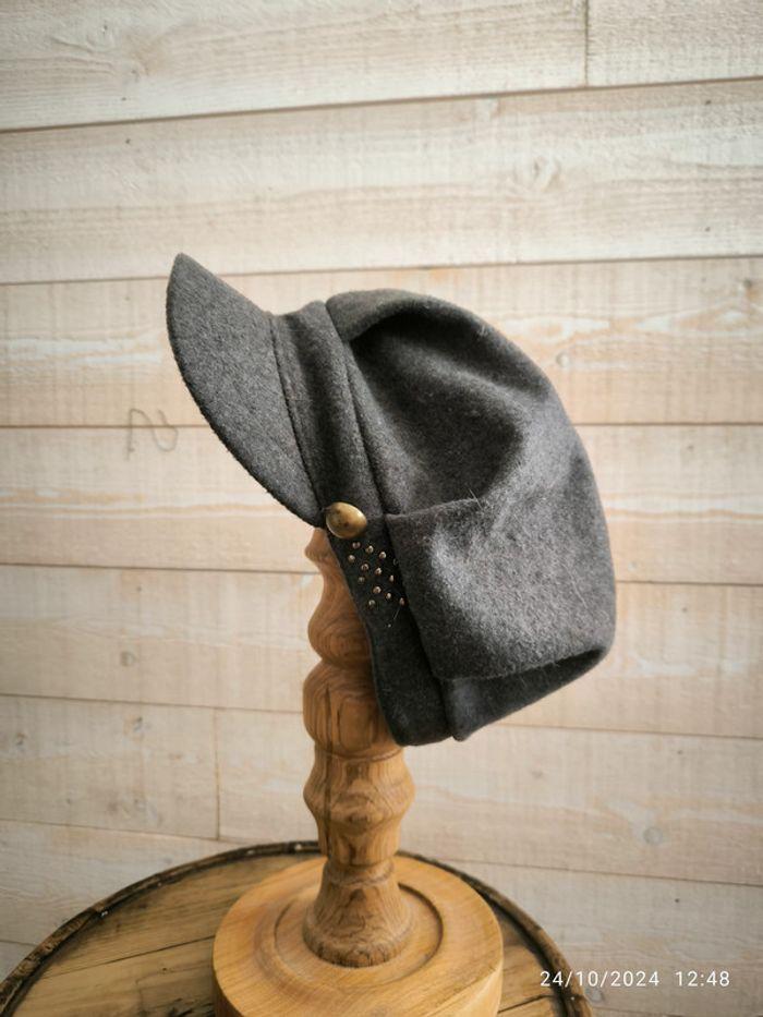 Casquette Gavroche grise femme Herlaine Paris taille 59 - photo numéro 1