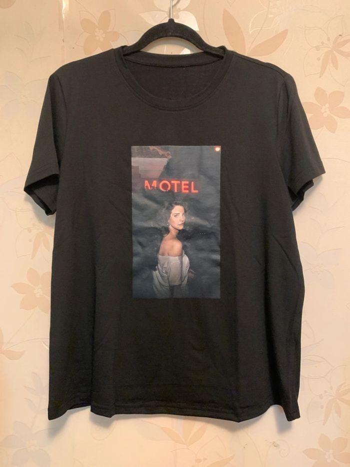 T-shirt noir Lana Del Rey Motel • Taille L - photo numéro 1