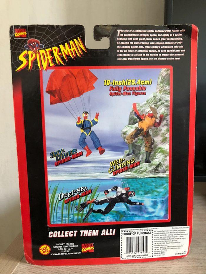 RARE 1999 Marvel Spiderman Deep Sea Spider-Man 10" Figure by Toy Biz figurine vintage - photo numéro 2