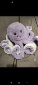 Très belle peluche poulpe octopus pieuvre géante violette toute douce 82cm neuve