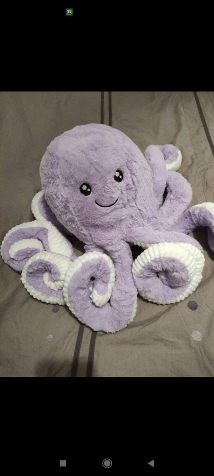 Très belle peluche poulpe octopus pieuvre géante violette toute douce 82cm neuve - photo numéro 1