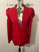 Veste blazer rouge épaule bouffante poche devant neuf I saw it first taille M