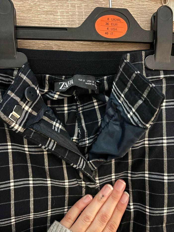 Pantalon Zara à carreaux bleue - photo numéro 4