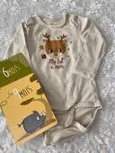 Bodie body beige noel renne my ist x-mas creme beige H&M 74 6/9 mois tbe