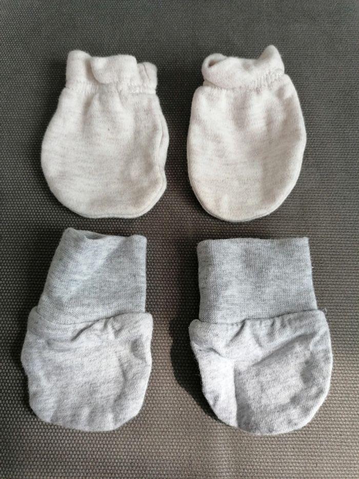 Gants anti-griffe nourrisson bébé fille garçon - photo numéro 2